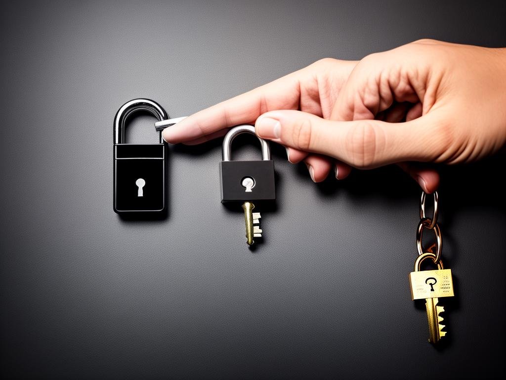 Two hands holding a key and a padlock, symbolizing the importance of privacy and security in Artificial Intelligence