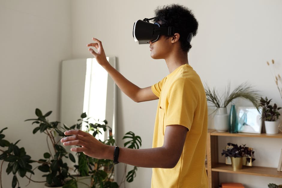 Illustration of a person playing video games in a virtual reality headset